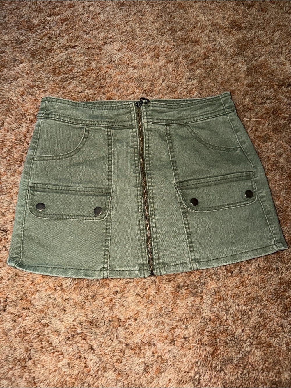 No Boundaries Olive Green Cargo Mini Skirt